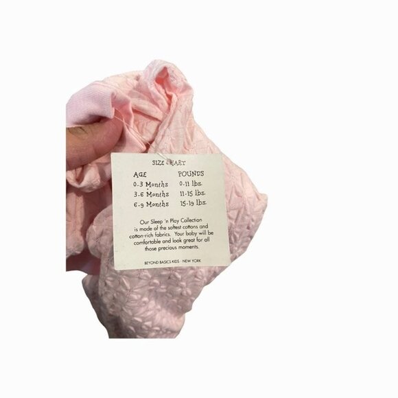 NEW Beyond Basics Kids Baby Sleepwear Pink Romper Size 6-9 Months - Picture 8 of 8